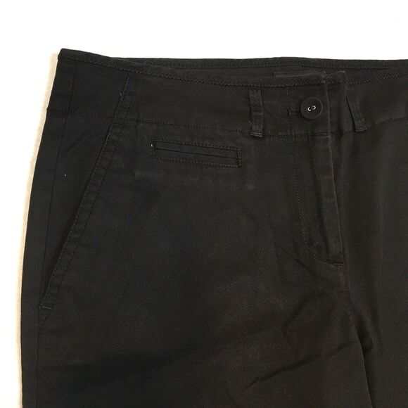 Talbots Womens 6 Signature Slim Straight Leg Ankle Pants Black Cotton Stretch - Picture 3 of 14